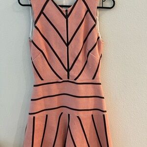 Elegant Pink and Black Striped Dress